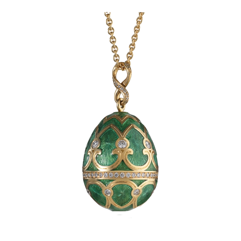 18k Yellow Gold Faberge Egg Necklace